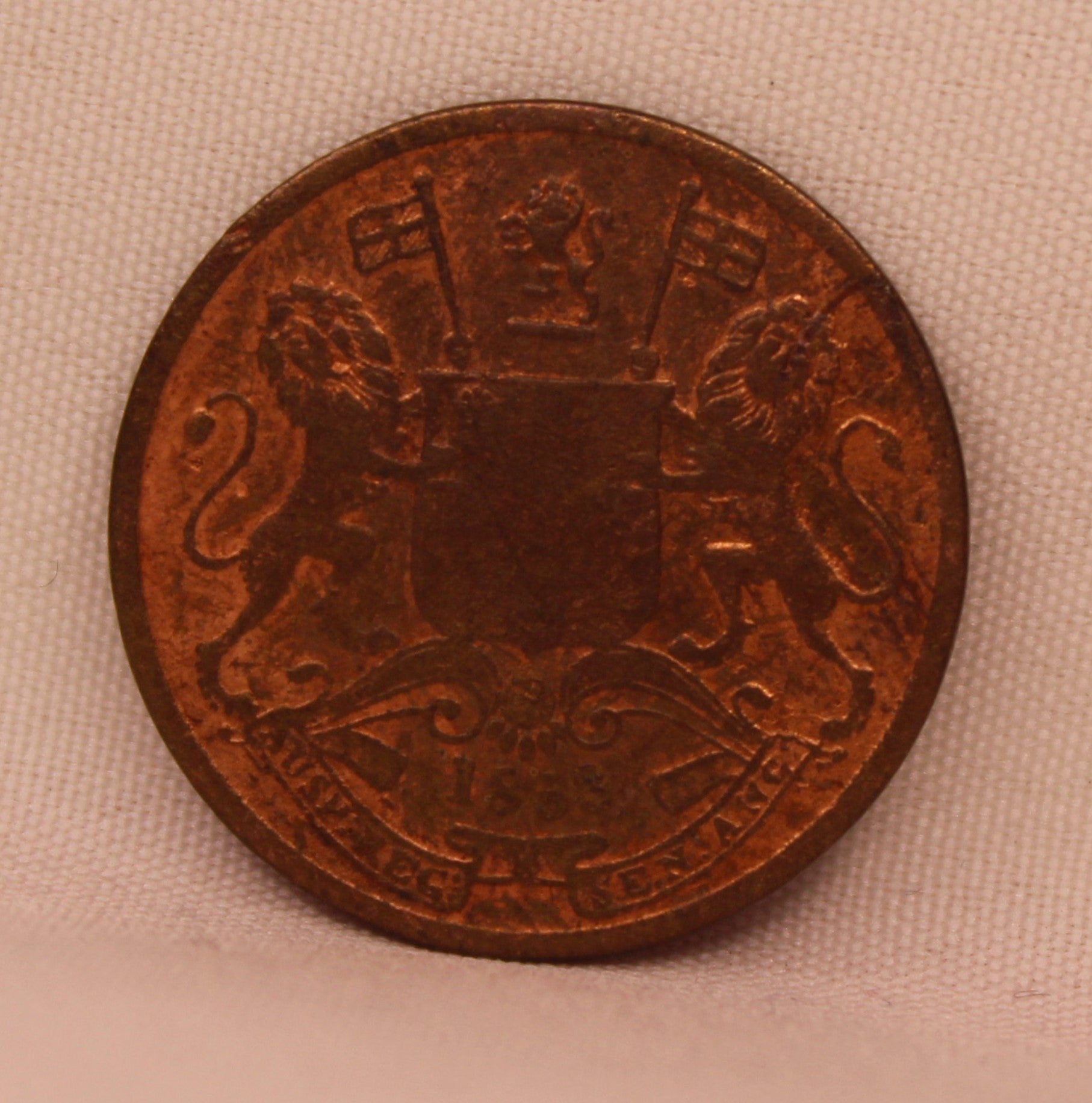 Half Pice  East Indian Company 1853 Calcutta Mint AUNC
