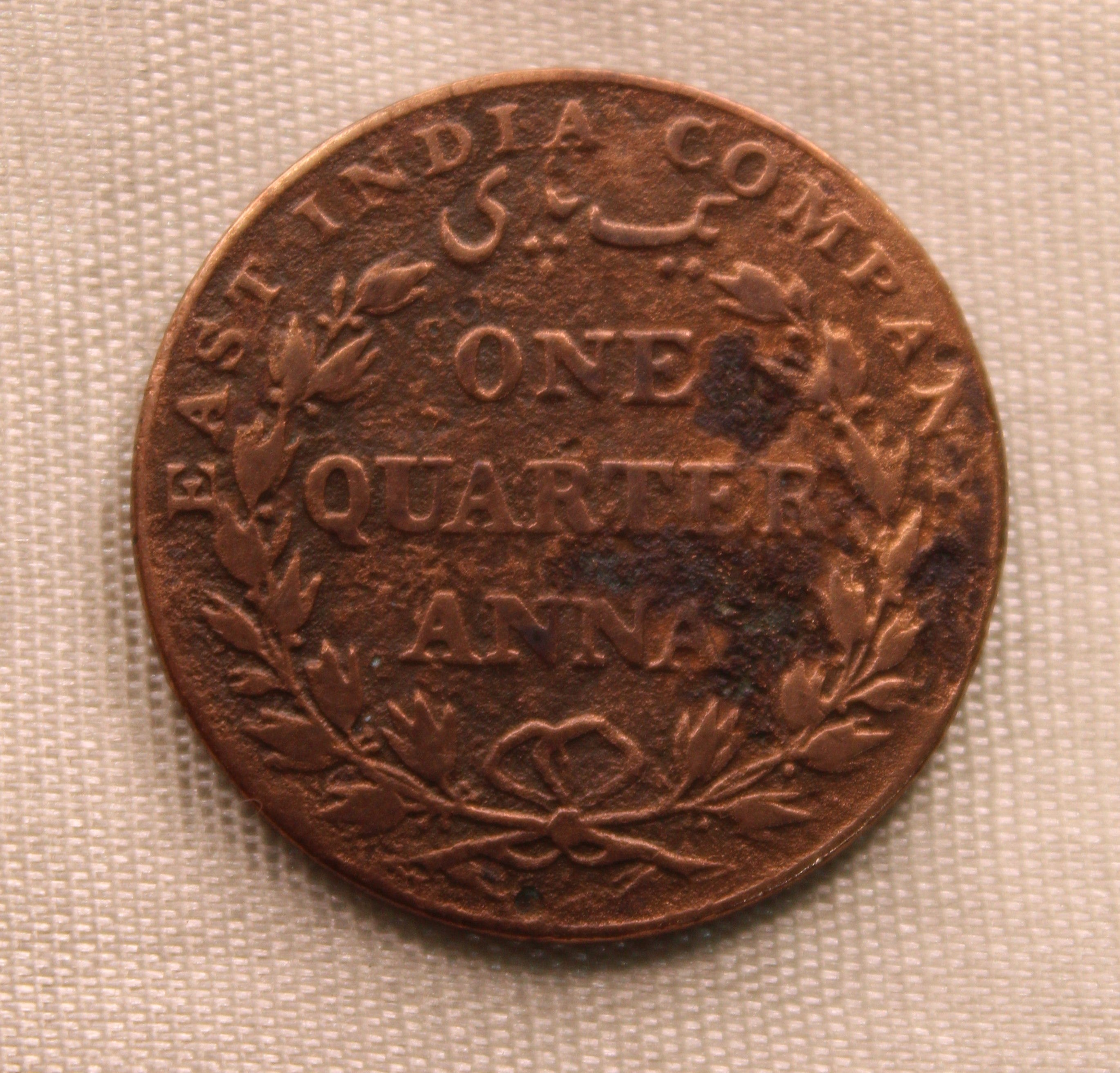 Quarter Anna  East Indian Company 1835 XF