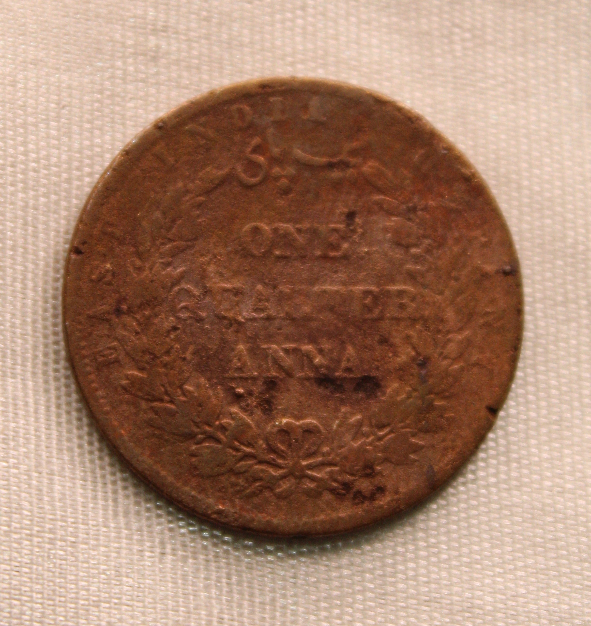Quarter Anna  East Indian Company 1857 Xf - Brimingham