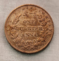 Quarter Anna  East Indian Company Double leaf 1858 Brimingham AUNC