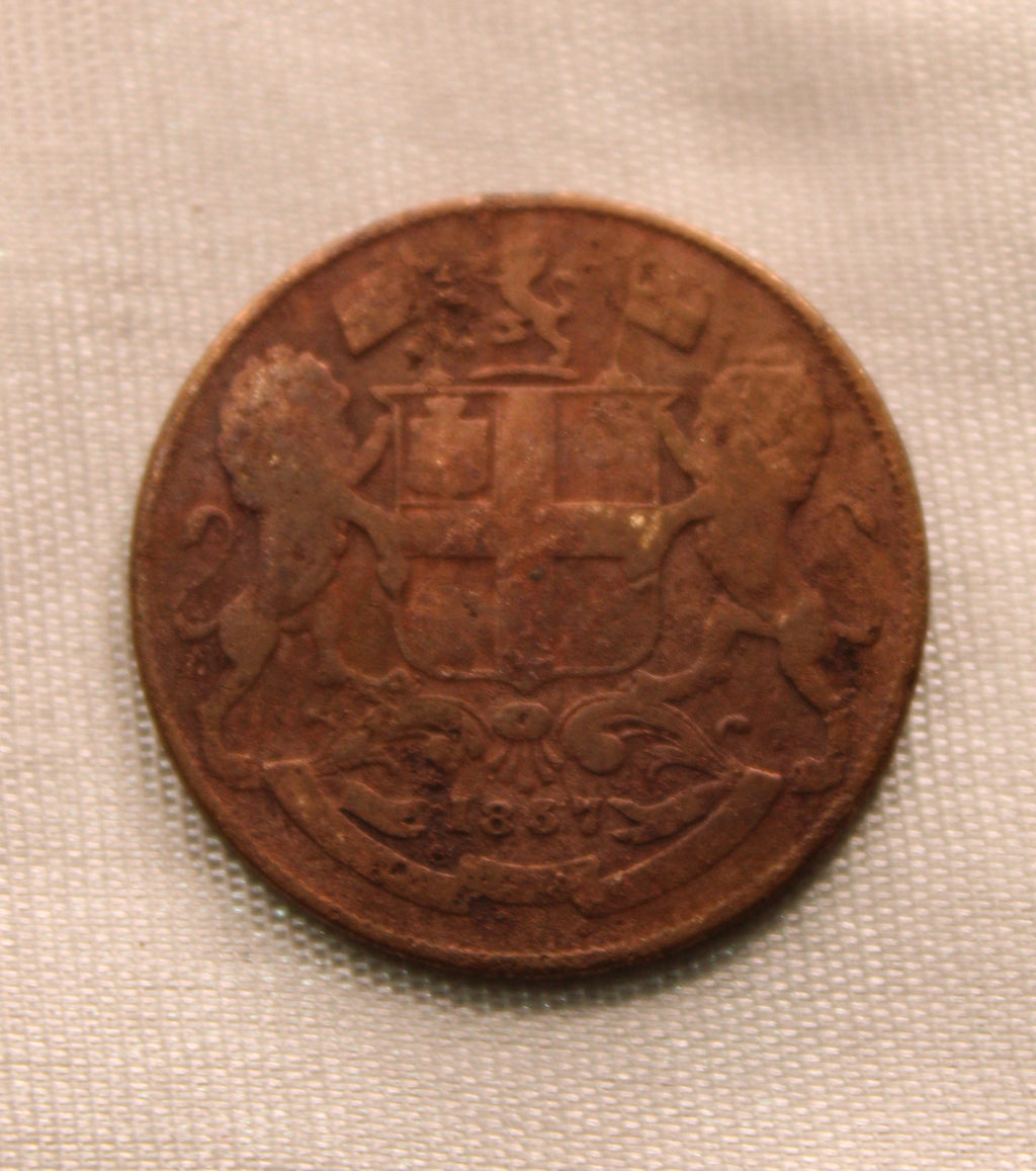 Quarter Anna  East Indian Company 1857 Xf - Brimingham