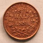 Half  Anna East India Company Bombay AUNC