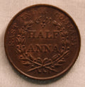 Half Anna East India Company 1835 Bombay AUNC