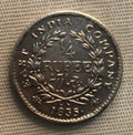 Quarter Rupee East India Company 1835 AUNC