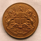 Half Anna East India Company 1845 UNC