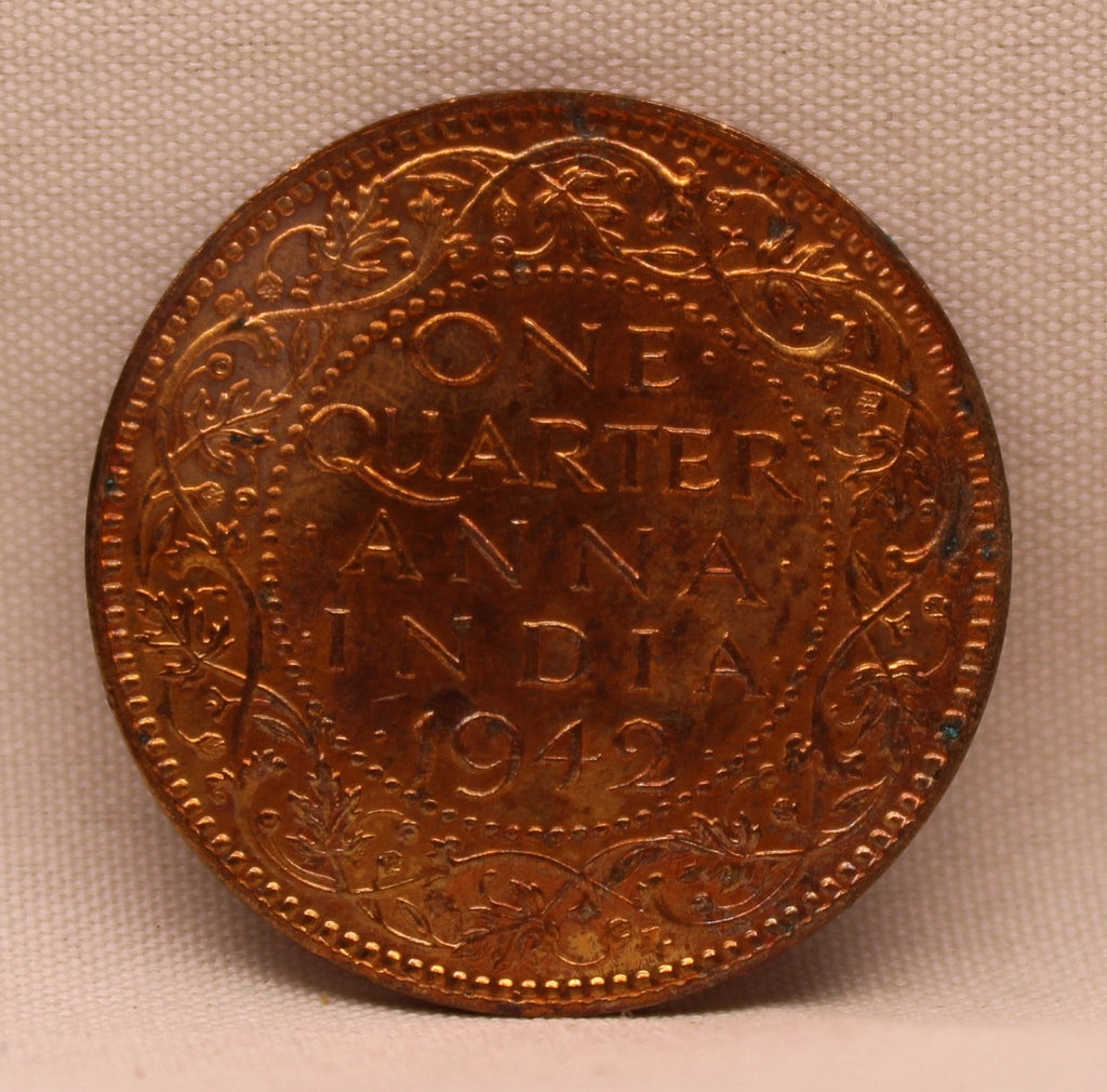 Quarter Anna King George VI 1942 Calcutta Mint
