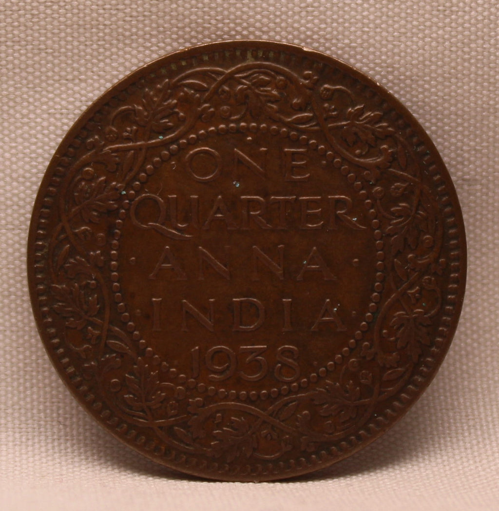 Quarter Anna 1938 George VI Copper coins