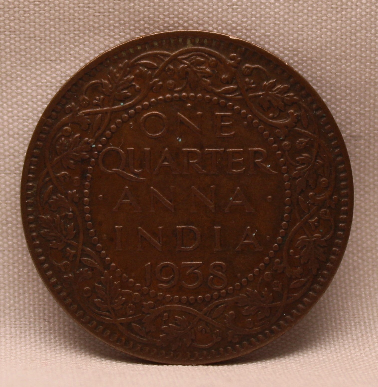 Quarter Anna 1938 George VI Copper coins