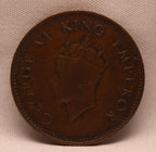 Quarter Anna 1938 George VI Copper coins