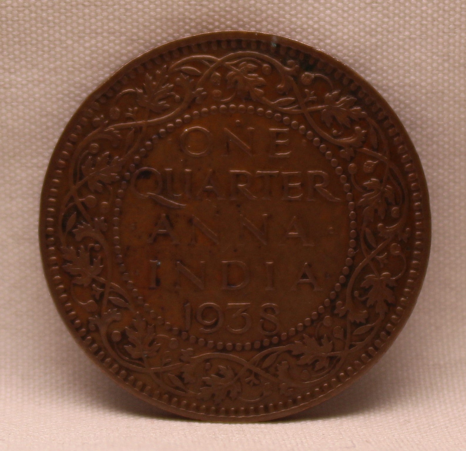 Quarter Anna 1938 George VI Copper coins