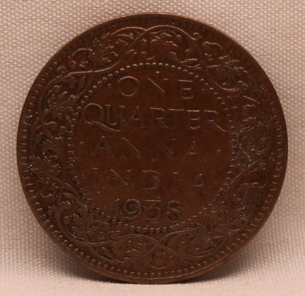 Quarter Anna 1938 George VI Copper coins