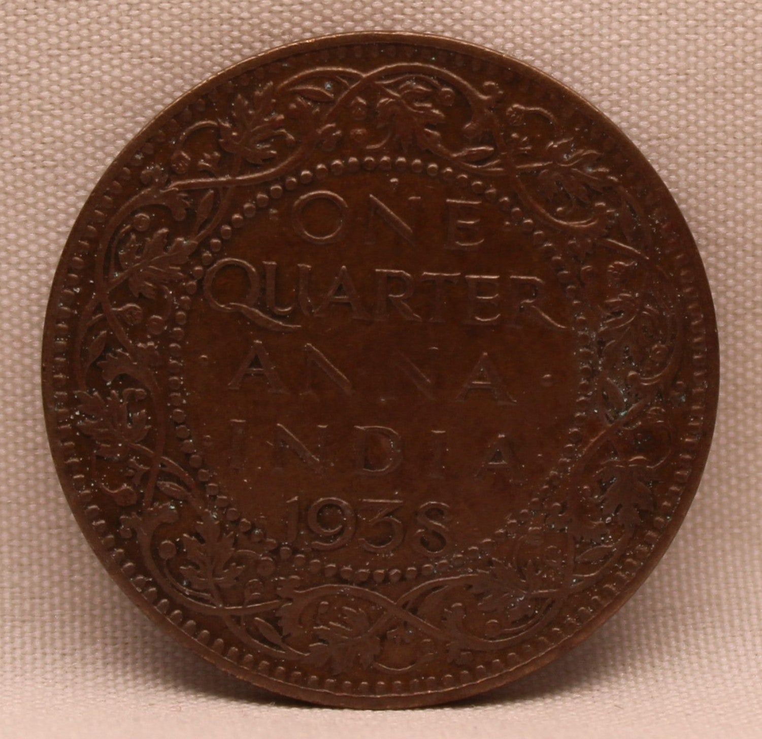 Quarter Anna 1938 George VI Copper coins