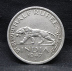 Half Rupee 1947 George VI Nickel coins