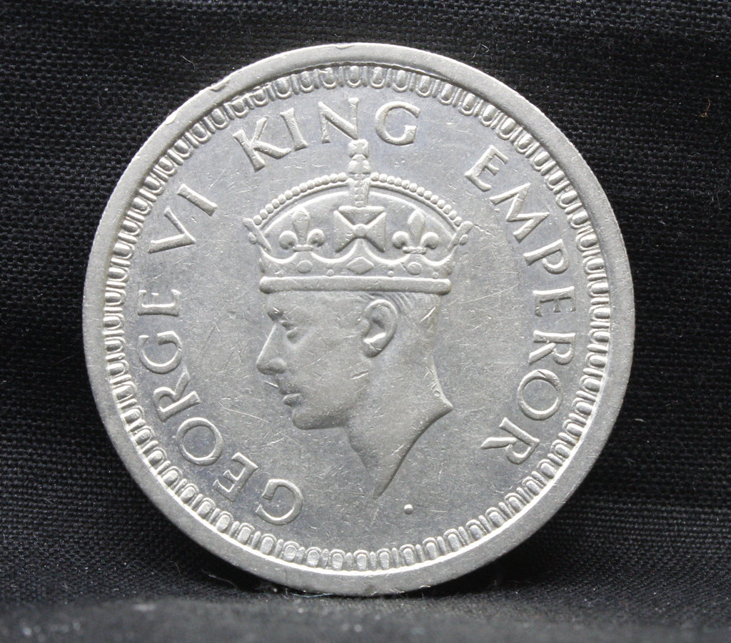 LARGE V 1945 Bombay Mint George VI One Rupee Silver coins