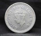 LARGE V 1945 Bombay Mint George VI One Rupee Silver coins