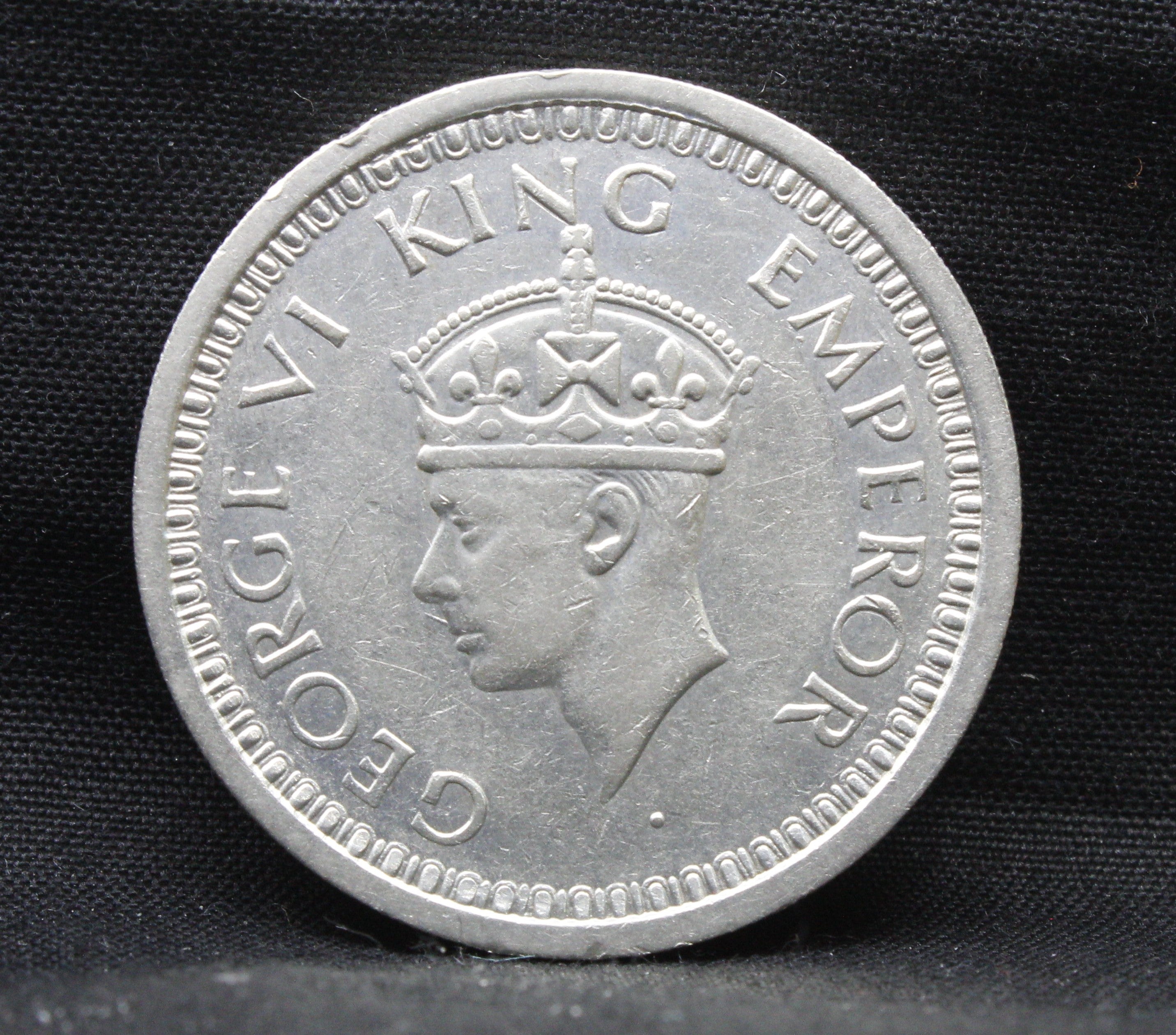 LARGE V 1945 Bombay Mint George VI One Rupee Silver coins