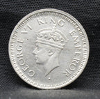 Quarter Rupee 1945 George VI Silver coins
