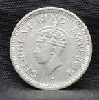 Quarter Rupee 1945 George VI Silver coins
