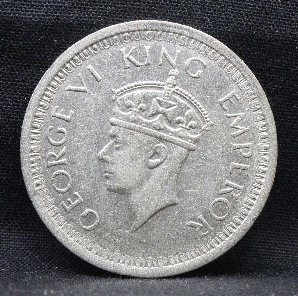 LARGE V 1945 Bombay Mint George VI One Rupee Silver coins