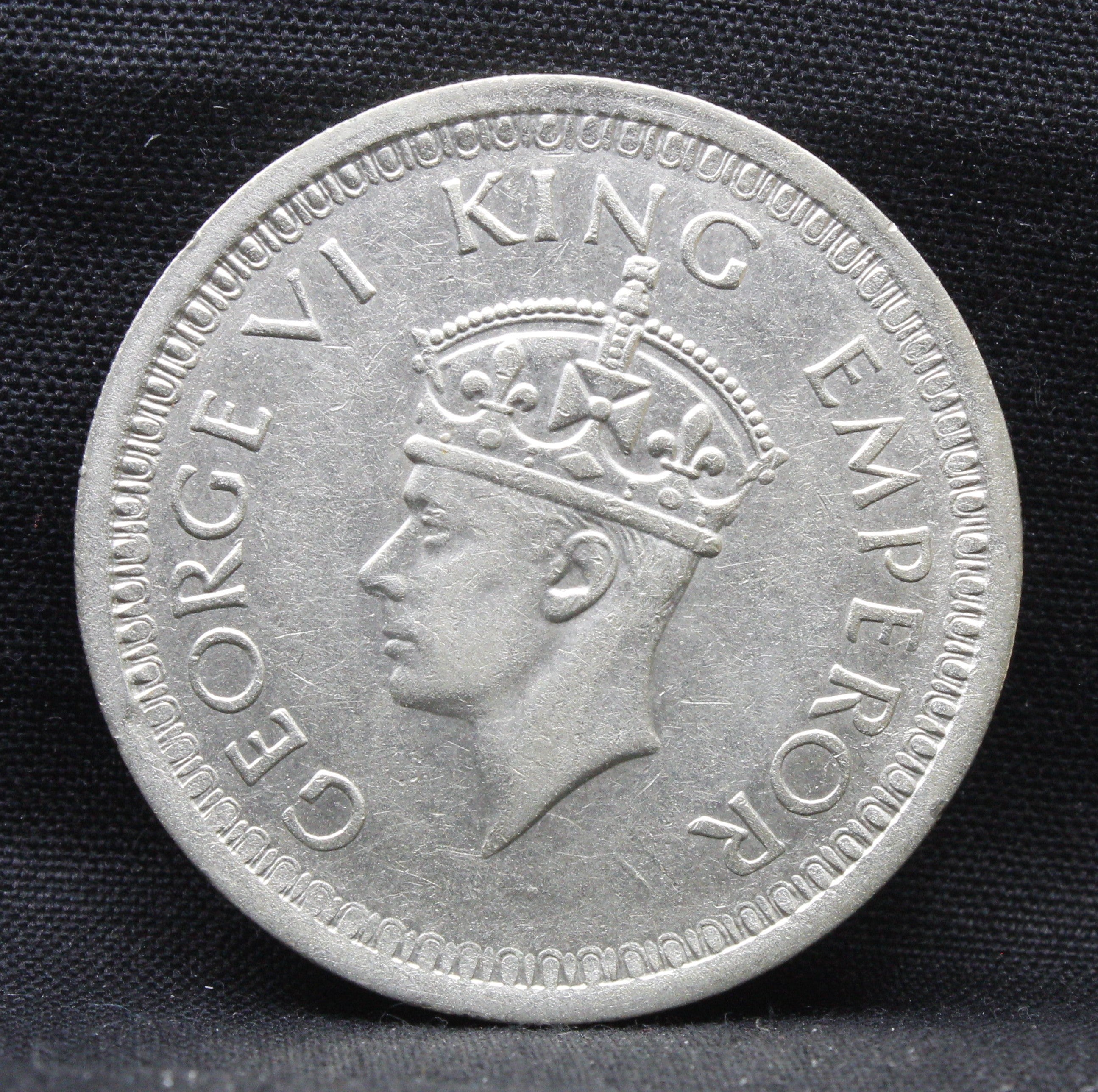 LARGE V 1945 Bombay Mint George VI One Rupee Silver coins