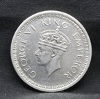 LARGE V 1945 Lahore Mint George VI One Rupee Silver coins