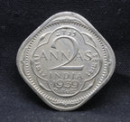 2 Annas 1939 George VI Copper-Nickel coins
