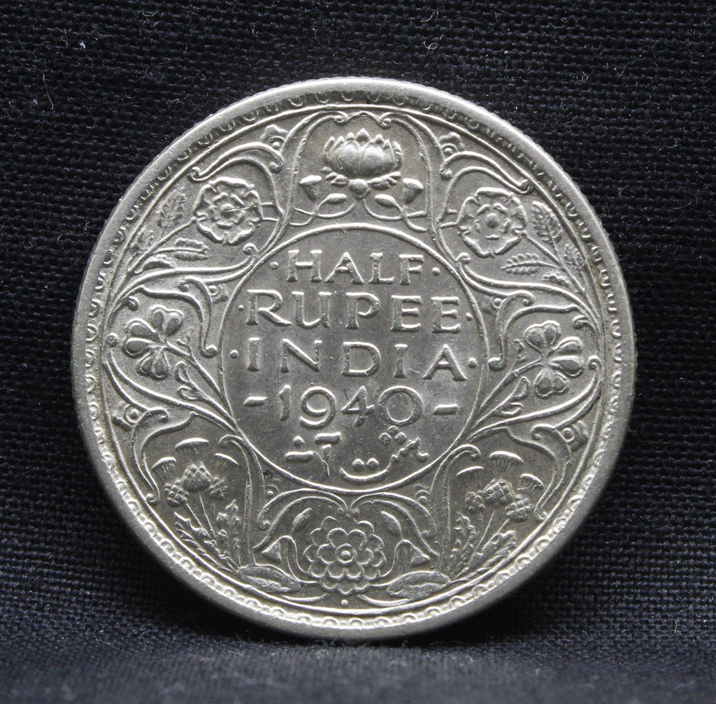 Half Rupee 1940 George VI Silver coins