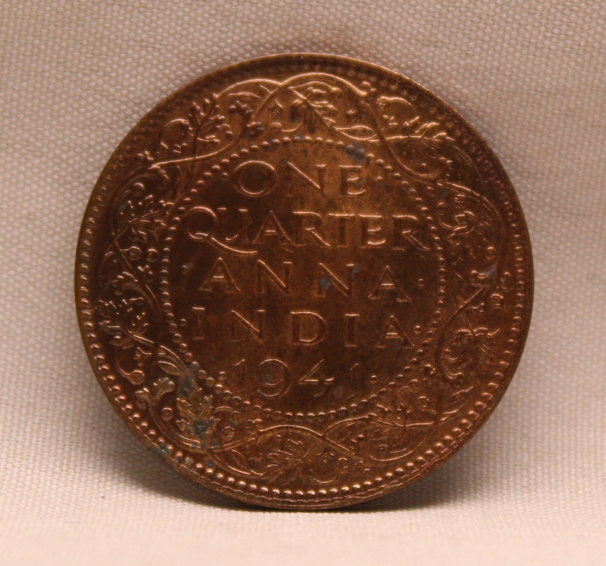 Quarter Anna 1941 George VI Copper coins