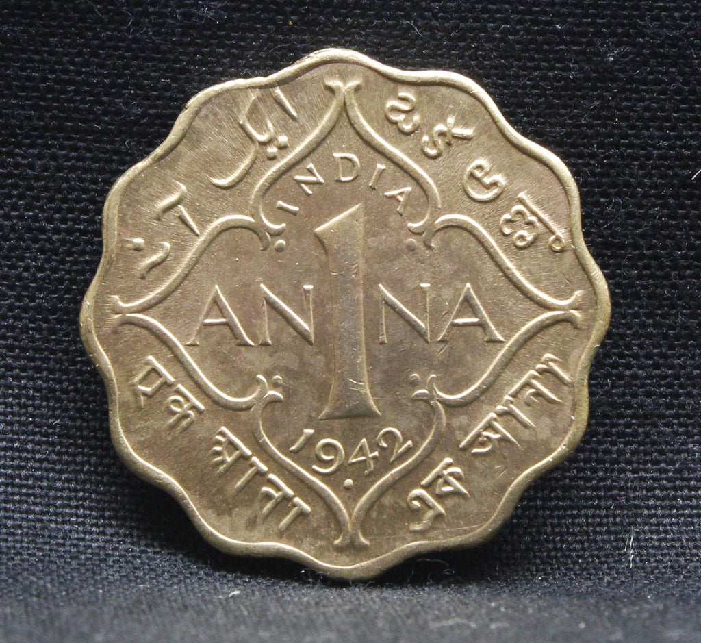 1 Anna 1942 George VI Copper-Nickel coins