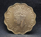 1 Anna 1942 George VI Copper-Nickel coins