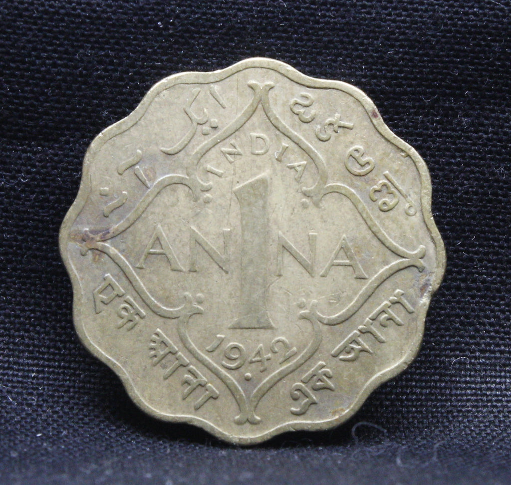 1 Anna 1942 George VI Copper-Nickel coins