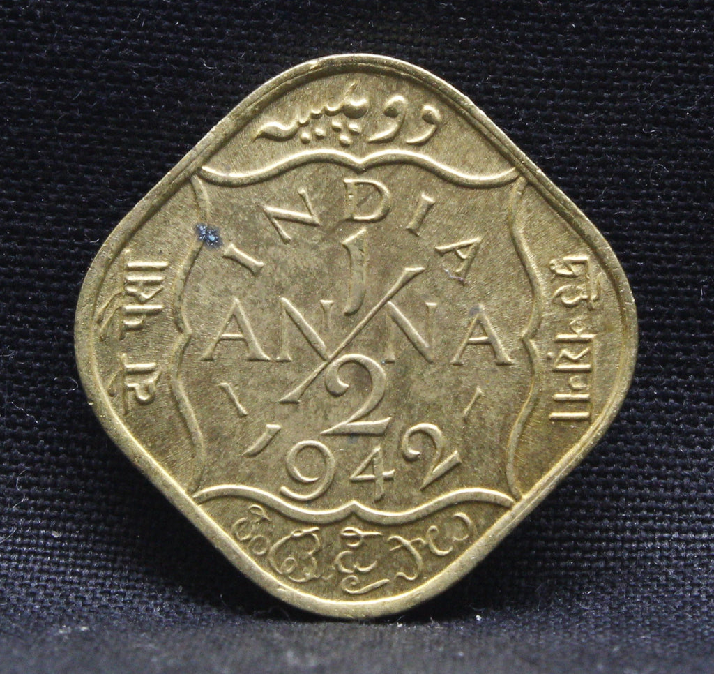 Half Anna 1942 George VI Nickel-Brass coins