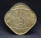 Half Anna 1942 George VI Nickel-Brass coins