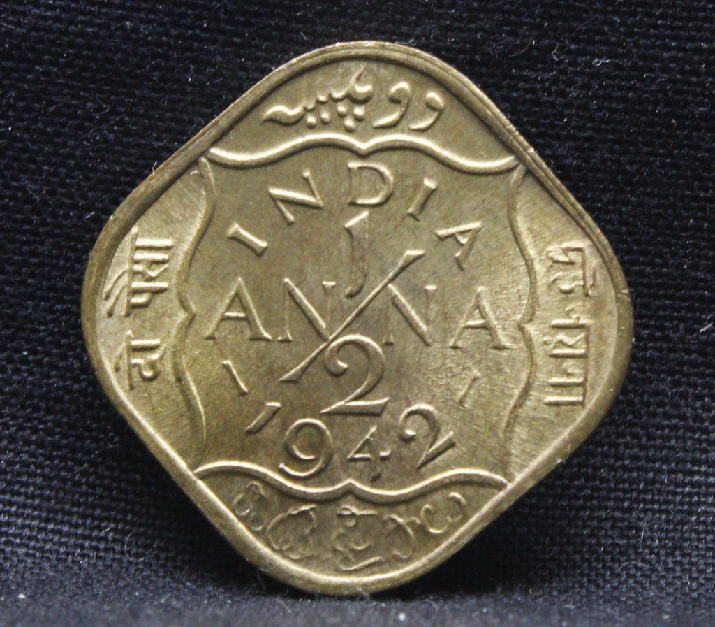 Half Anna 1942 George VI Nickel-Brass coins