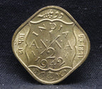 Half Anna 1942 George VI Nickel-Brass coins