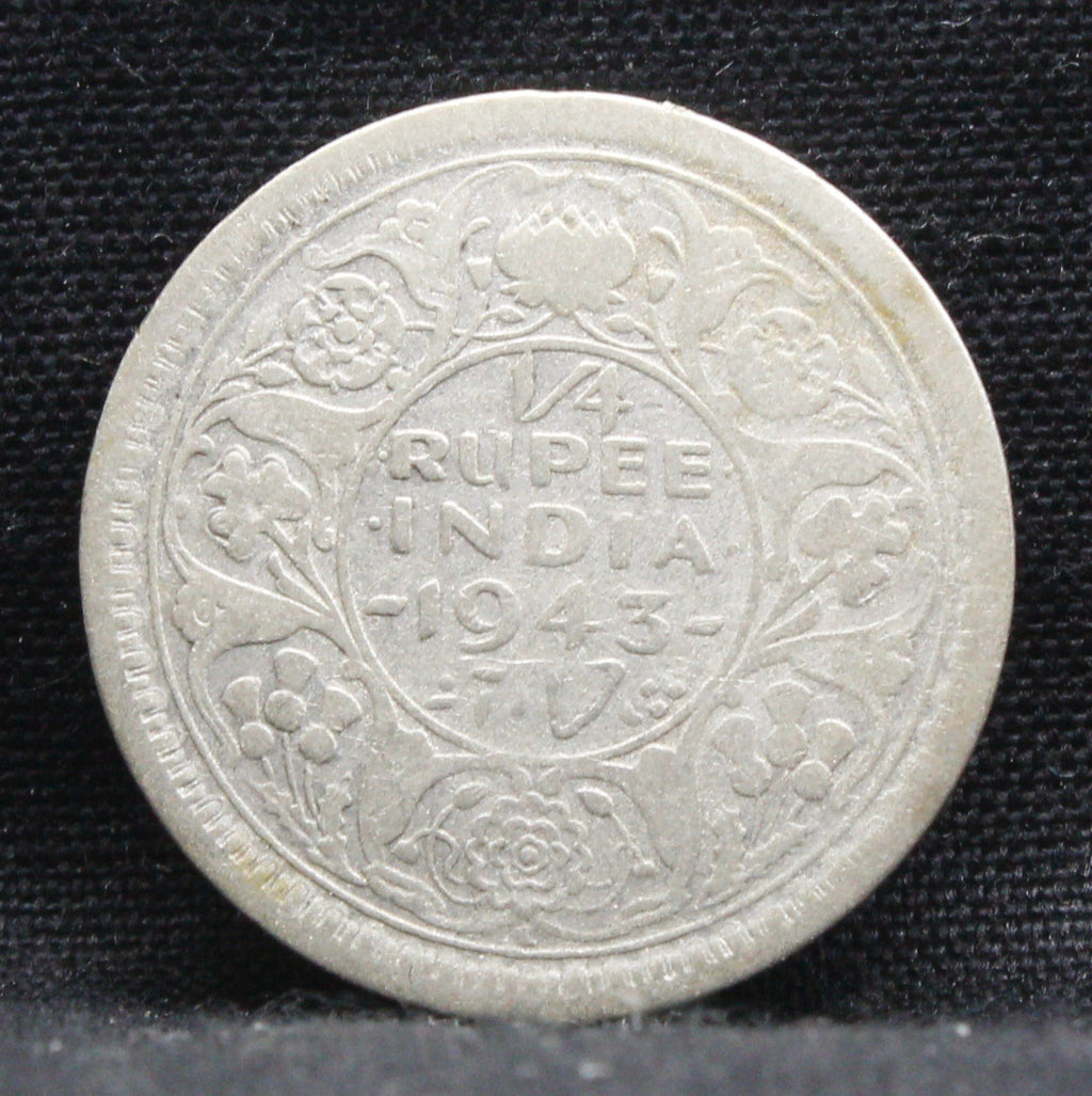 Quarter Rupee 1943 George VI Silver coins